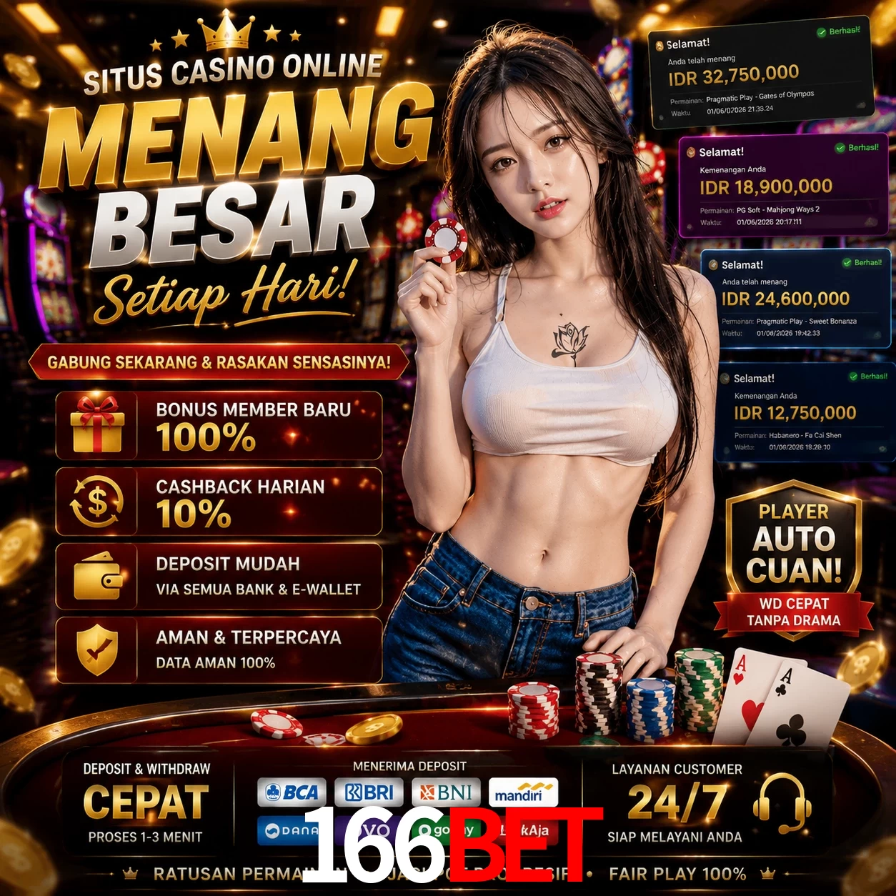 166Bet slots no app
